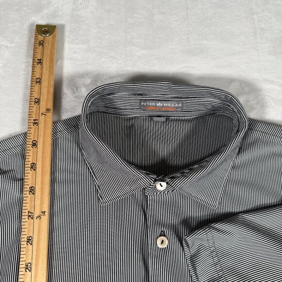Peter Millar Polo Shirt Men Size L Stripe Short Sleeve Summer Comfort Stretch GU - Picture 4 of 13